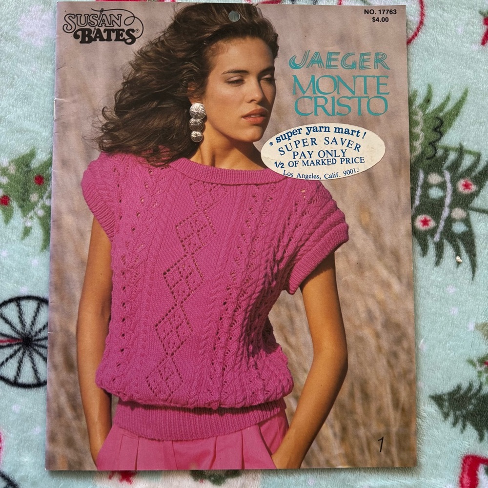 VTG Susan Bates Knitting Pattern Jaeger Monte Cristo Sweater Booklet VTG Crafts